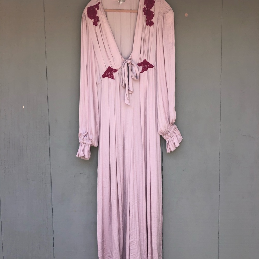 Free people Silk baby pink jumpsuit